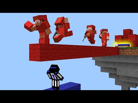 LEFT ALONE AGAINST A WHOLE TEAM ON BED WARS! MINECRAFT