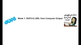 AP Stats Prep - DUFS + LSRL from Computer Output