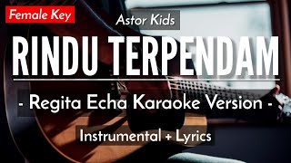 Rindu Terpendam (Karaoke Akustik) - Astor kids (Female Key | HQ Audio)