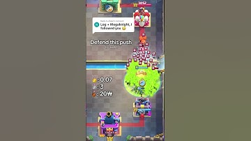 Can Log + Megaknight defend this push? 🤔 #clashroyale #clashroyaledaily #clashroyalemoments #defend