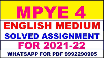 MPYE 4 Solved Assignment 2021-22 in ENGLISH,  Whatsapp For Pdf  9992290905.