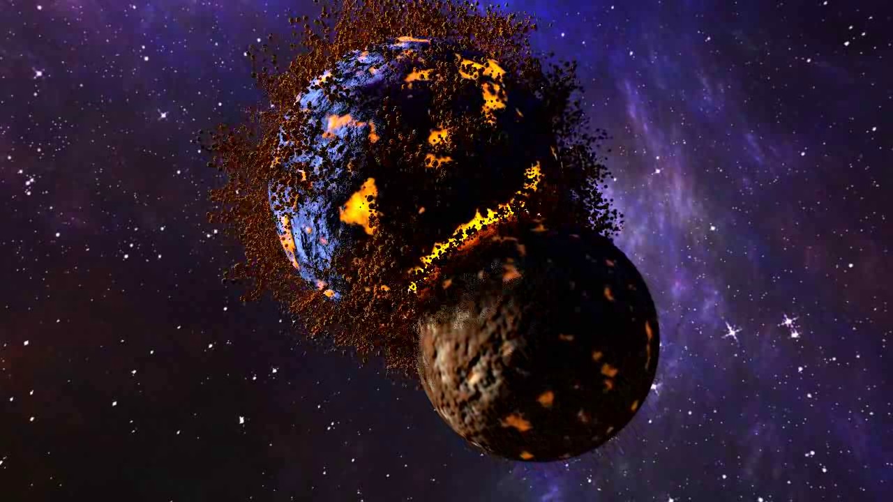 planet collide - YouTube