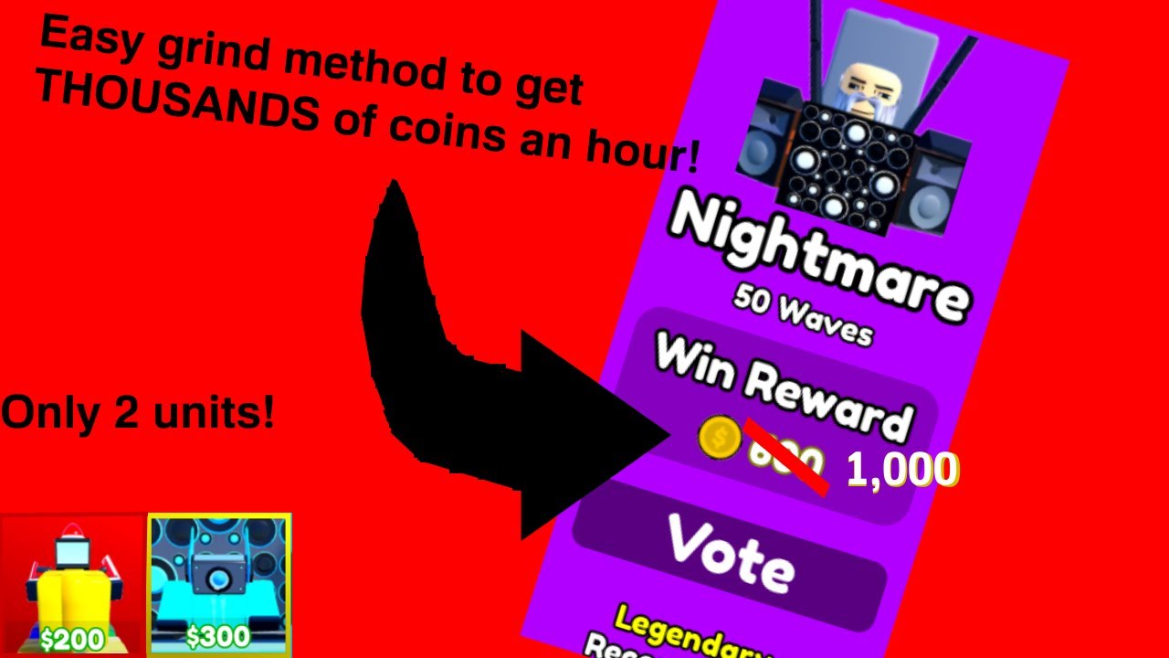 The *Best* and *Easiest* way to grind coins! Toilet Tower Defense YouTube