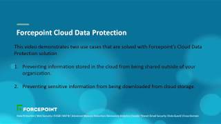Forcepoint Cloud Data Protection Solution