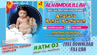 Download Desain Banner Kelahiran Bayi (Aqiqah) | Free Template CDR