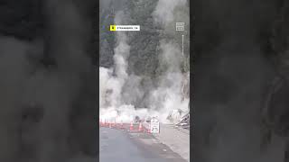 Transport Crew Blows Up Boulders Blocking California Road