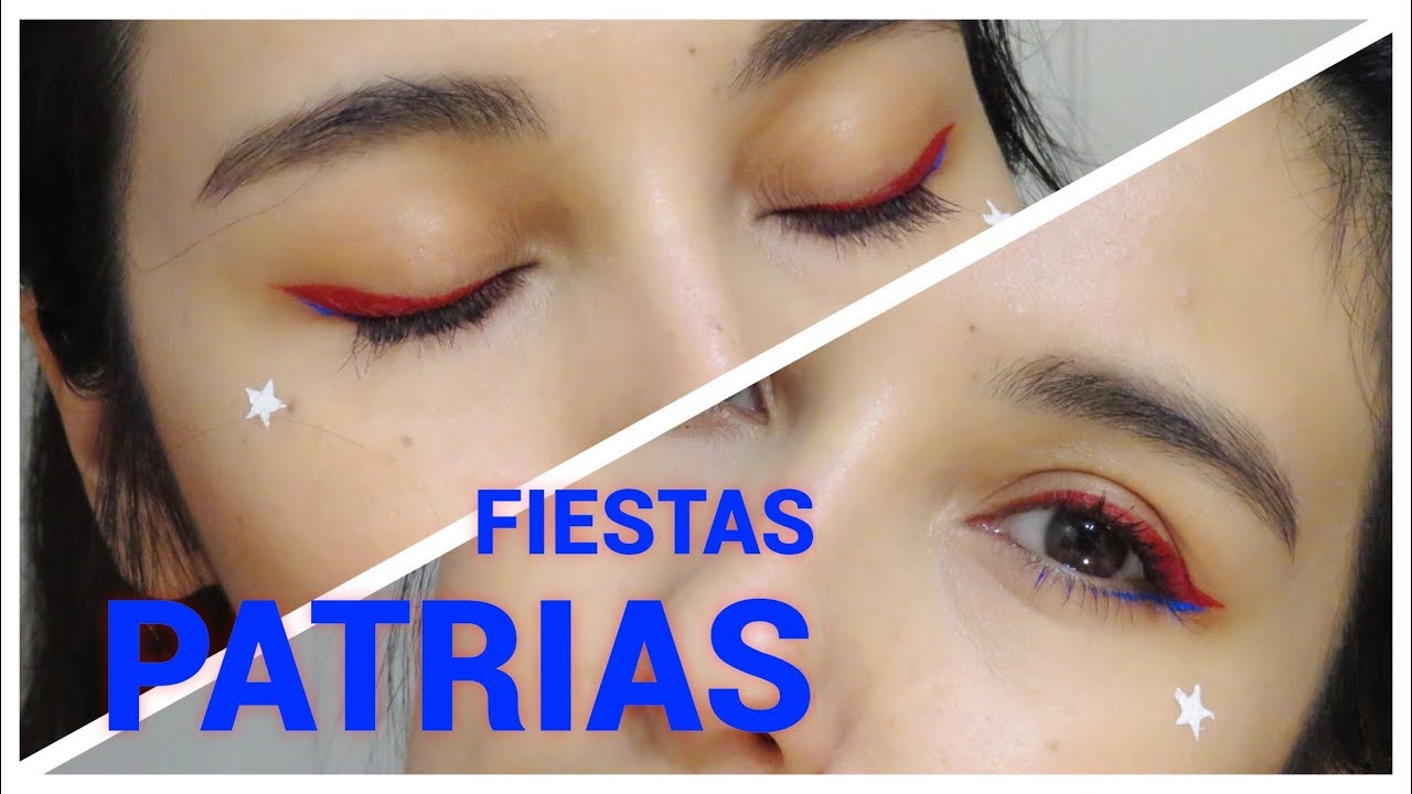 Maquillaje inspirado en la bandera Chilena //aficionada nortina YouTube