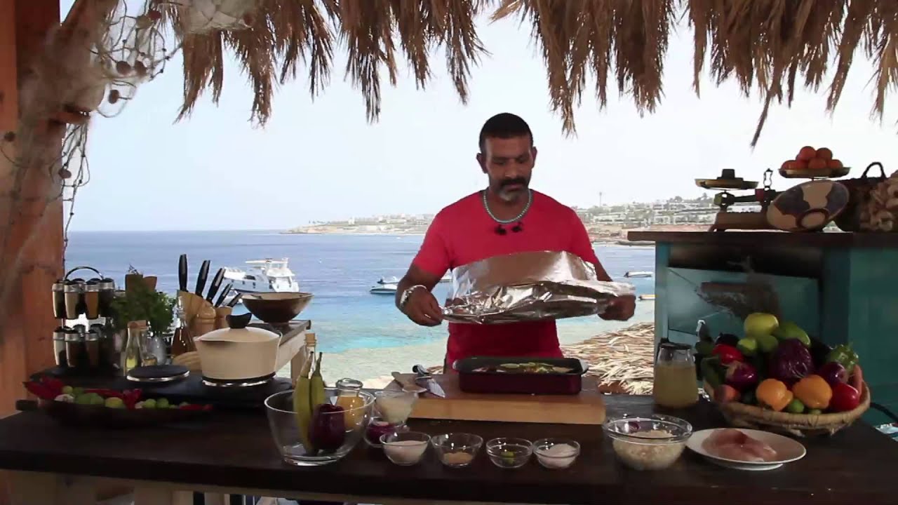 سمك قاروص بالزيت و الليمون - سلاطة فواكة | شبكة وصنارة حلقة كاملة