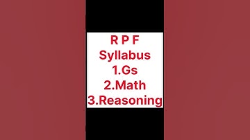 RPF Syllabus #rpf #constable #subinspector #gs #math #reasoning