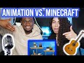 Note Block Battle - Animation vs. Minecraft Shorts Ep 16 (Music by AaronGrooves) - Reaction !!