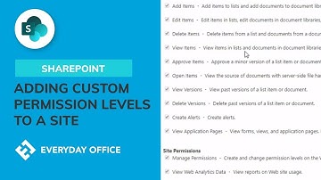 Setting Up Custom SharePoint Permission Levels