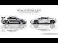 How to draw cars McLaren 570C Coupe 車の描き方