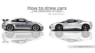 How to draw cars McLaren 570C Coupe 車の描き方