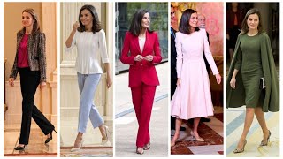 World's most beautiful and gorgeous Queen 👑 Letizia of Spain dress styles/queen Letizia outfits 2024