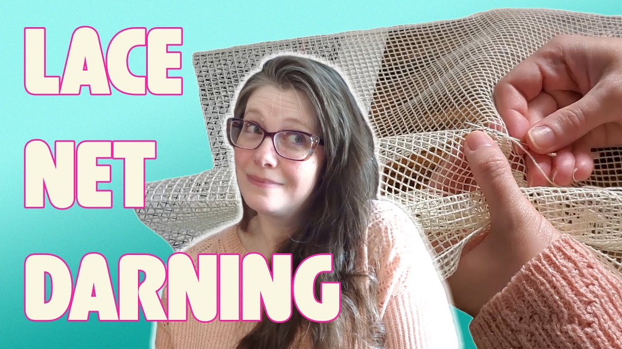 Trying Lace Net Darning a vintage 80s craft kit YouTube