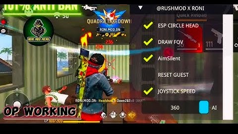 RUSH x RONI MOD V1   OB47 FF HACK   FREE FIRE MOD MENU   MOD MENU HACK   FF HACK   RONI MOD MENU