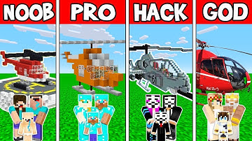 Minecraft - NOOB vs PRO vs HACKER vs GOD : FAMILY HELICOPTER in Minecraft Animation