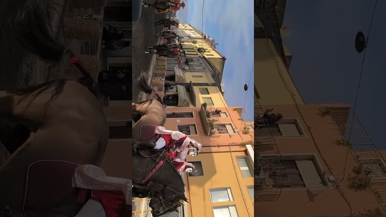 ইতালিতে ঘোড়ার দৌড় এর আয়োজন ।