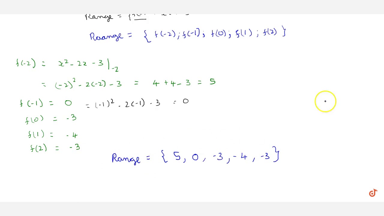 Find Domain And Range Of Function Let A 2 1 0 1 2 And F A Gtz Be Given By F X X 2 2x Youtube Find Domain And Range Of Function Let A 2 1 0 1 2 And F A Gtz Be Given By F X X 2 2x Youtube