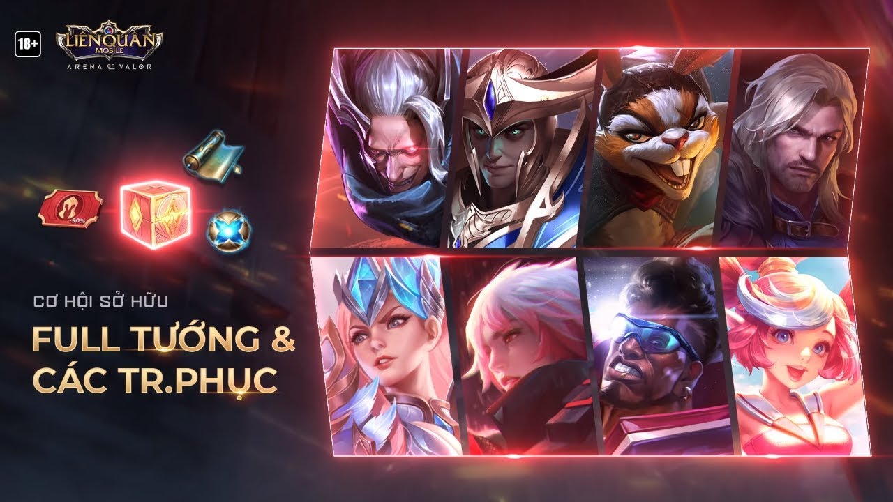 rovera Rương khủng ĐTDV - Cơ hội sở hữu ngay tài khoàn full tướng - Garena Liên Quân Mobile