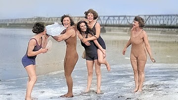 Beautiful girl 1920s : A Day at the Beach, Videos Color