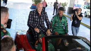 THE GYPSY KING TYSON FURY MAKES SPECTACULAR ARRIVAL IN RED FERRARI @ MGM GRAND FOR WILDER FIGHT