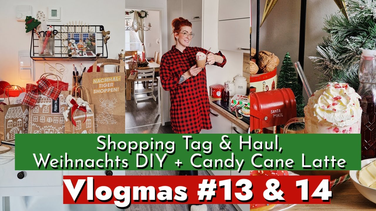 VLOGMAS 2022 Day 13 & 14: Christmas DIY, Shopping Day, Haul, Candy Cane Latte // Sabrina Sterntal