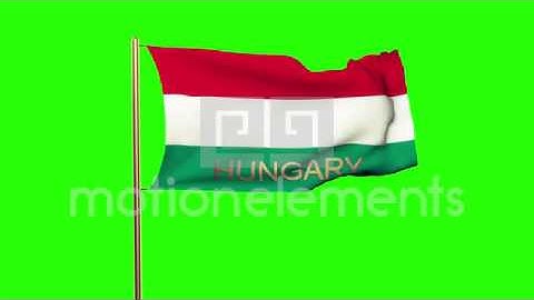 Hungary Flag With Title Waving In The Wind. Looping Sun Rises Style. Animation L Stock Animation