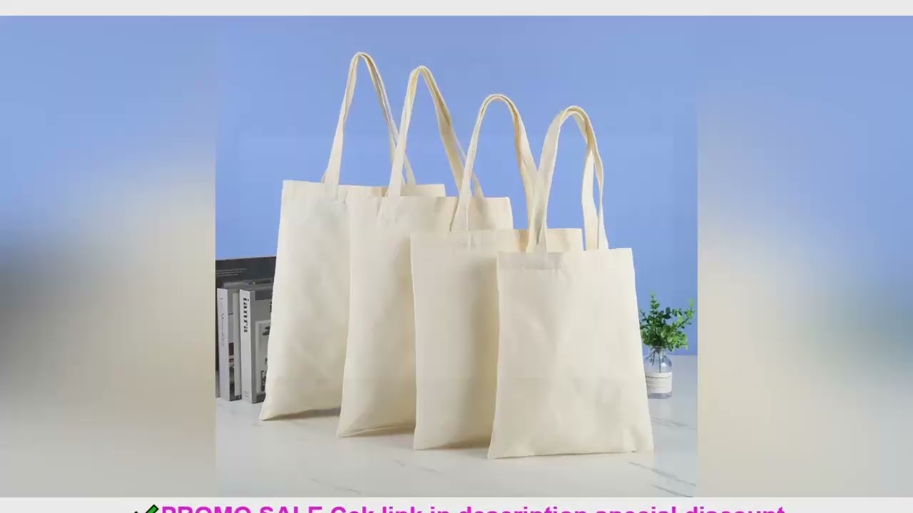 Large Capacity Canvas Shoulder Handbag Folding Eco-Friendly Cotton Tote Bags Reusable DIY Shoulder B