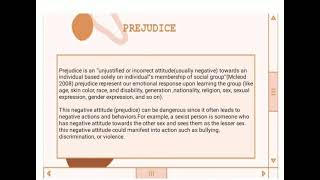 lesson 12; Stereotypes, Prejudice and Discrimination