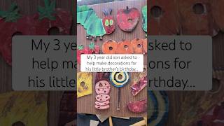 🎨 DIY cardboard birthday party decorations for a hungry caterpillar! #shorts #diycrafts #upcycled