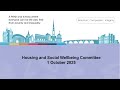 Housing and Social Wellbeing Committee 1 October 2025