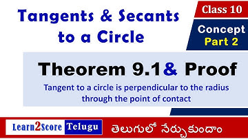 Theorem 9.1 Tangents and Secants to Circle in Telugu Class 10 AP TS