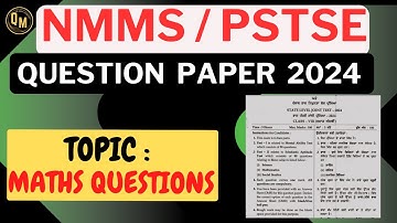 Maths Questions Solved Paper 2024 |NMMS |PSTSE | NTSE 2025 SCHOLARSHIP EXAM PREPARATION