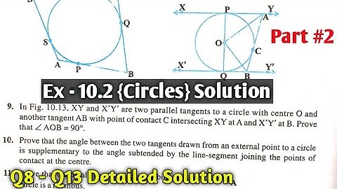 CBSE CLASS 10 MATHS CHAPTER 10 CIRCLES EXERCISE 10.2 NCERT SOLUTION | exercise 10.2 Solution part 2
