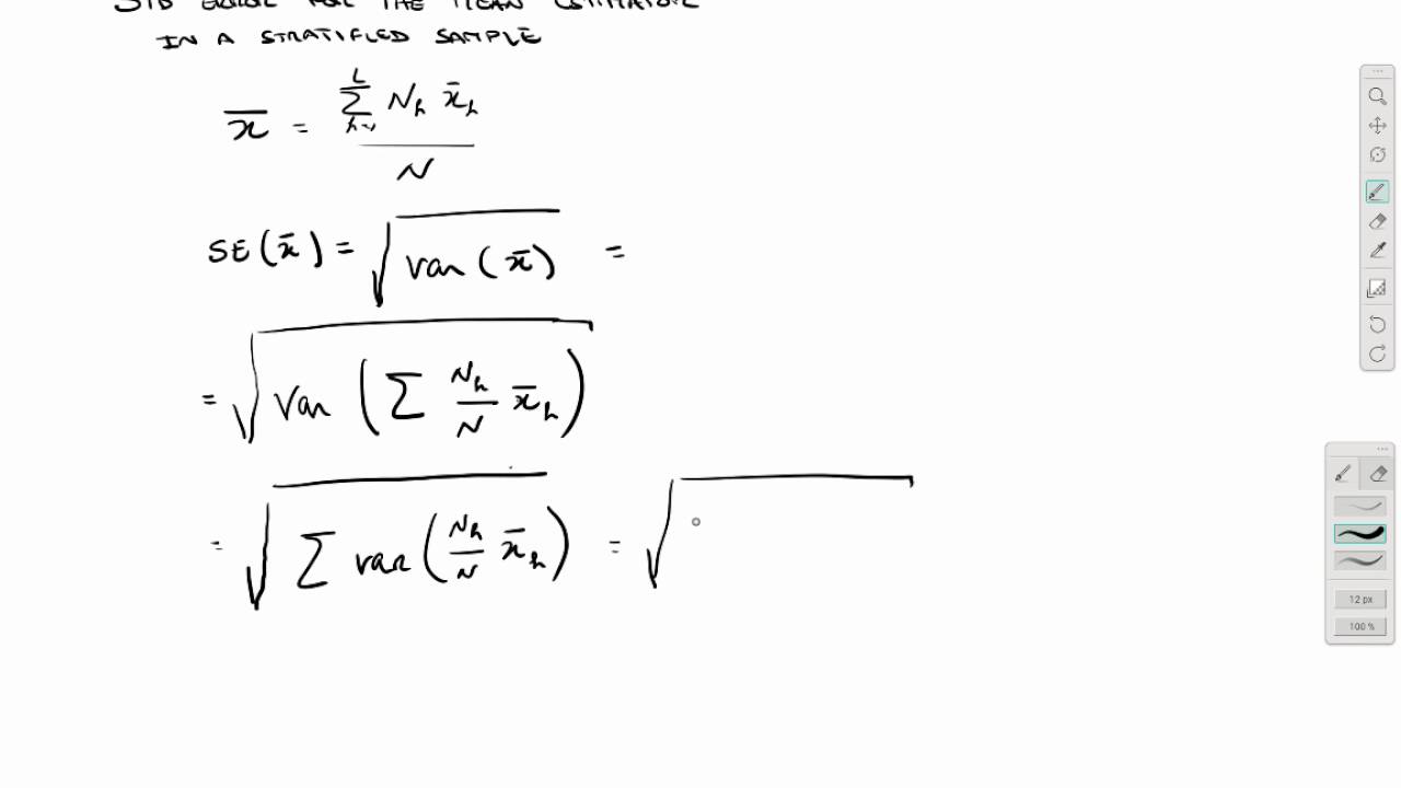 Standard Error for the mean of a stratified sample YouTube