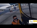 APRON DRIVING VR TRAINING. APPROACHING THE AIRCRAFT.