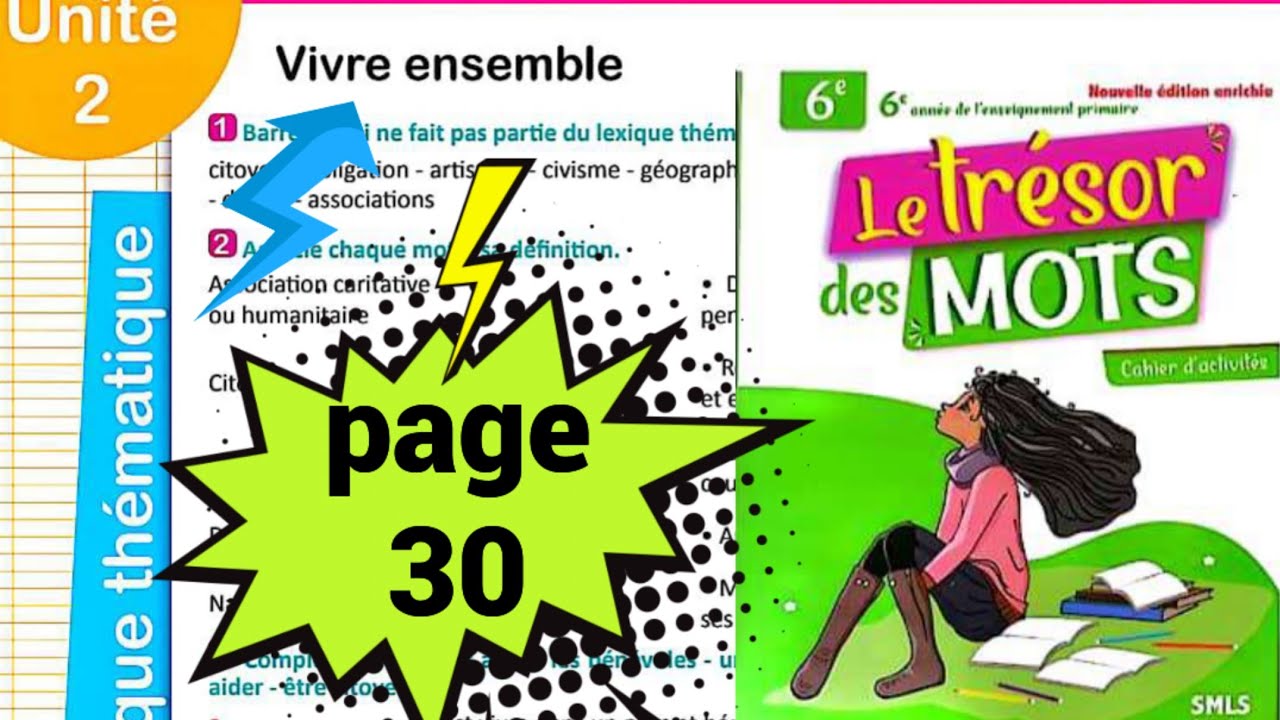 Vivre ensemble ( page 30 ) / le trésor des mots CE6 ( cahier d'activités ) / lexique thématique