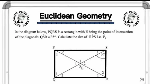 Grade10: Euclidean Geometry (use properties of a rectangle to find size of an angle)