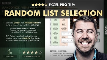 EXCEL PRO TIP: Random List Selection with OFFSET & RANDBETWEEN