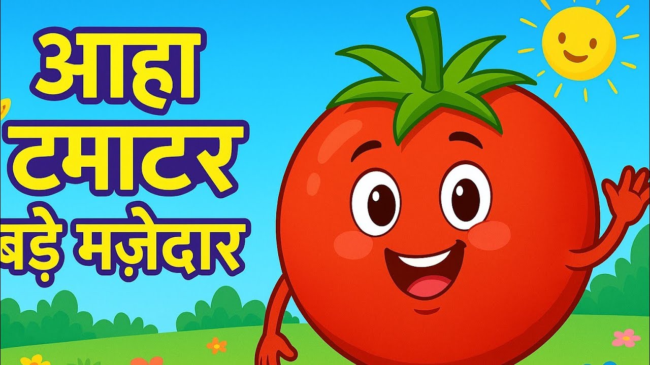 आहा टमाटर बड़े मज़ेदार | Kids Hindi Rhymes | Cute Tomato Dance | 3D Animation Song for Children