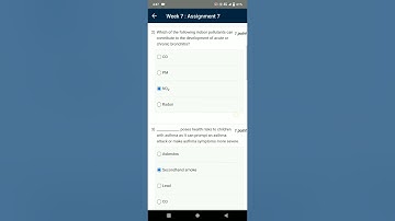 Air pollution and control nptel assignment 7 week 7
