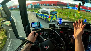 POV Truck Driving 🇩🇪 Scania R500 Germany Polizei Out Of Their Minds ASMR 4k New Gopro