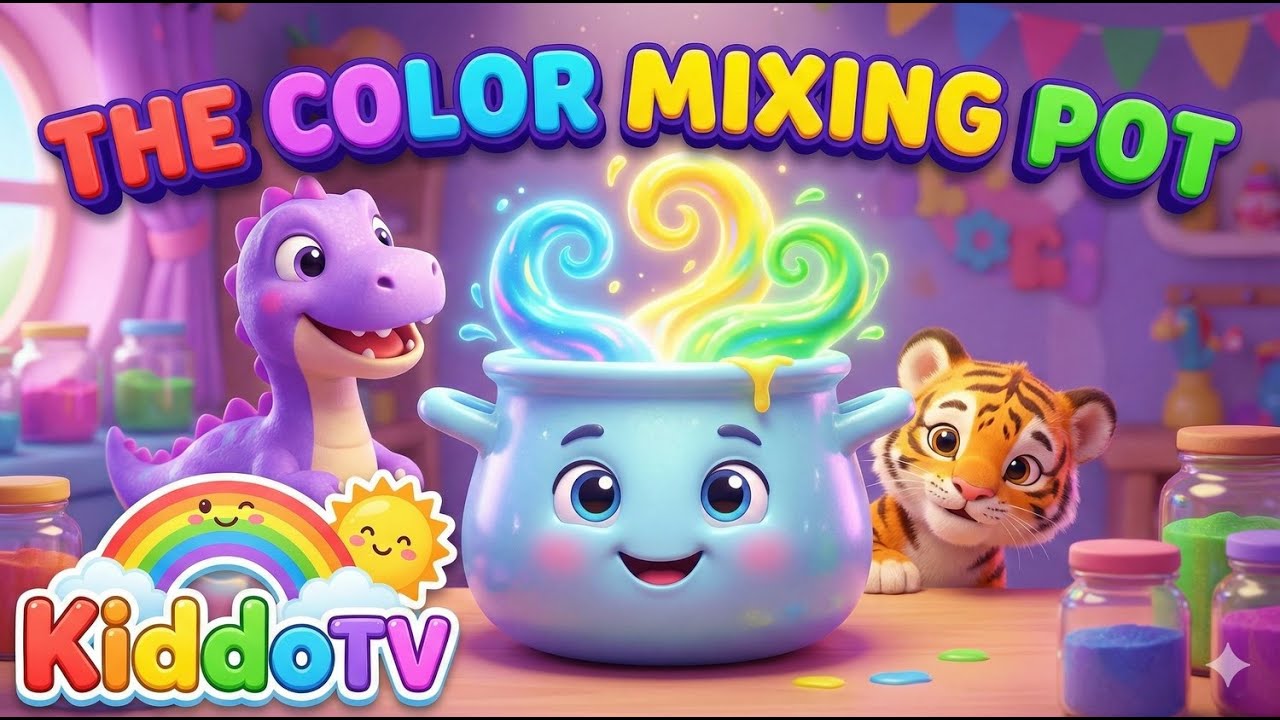 The Color-Mixing Pot Song🎨🥣 | @KiddoTV-FunLabYT Kids Rhyming & Songs