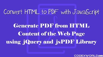 Convert HTML to PDF using JavaScript