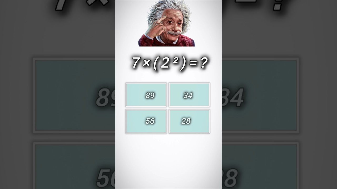 What is 7 &times; 2&sup2;? | Easy Math Explanation 🧮✨#shorts #bodmas