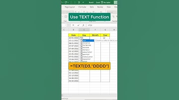 Extract Day Month and Year from Date in Excel | TEXT Function