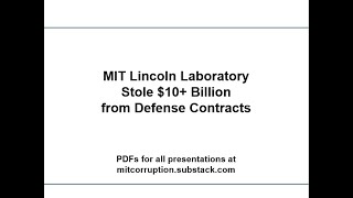 MIT Lincoln Laboratory Stole $10 Billion from Defense Contracts in 2020