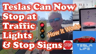 Teslas can now stop at traffic lights and signs!! i review tesla's new
full self driving (fsd) feature stopping signs. teslas...