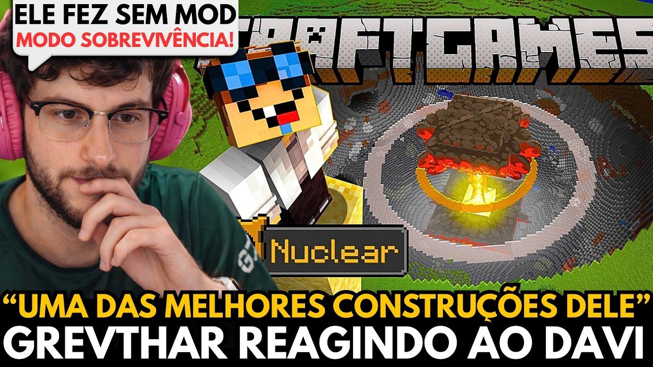 🚨 CONHECEMOS A BASE NUCLEAR DO DAVI no MINECRAFT! - GREVTHAR REAGE E COMENTA AO @HDDaviGamer